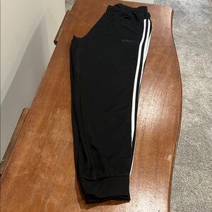 adidas Kids Black Joggers with White Accents